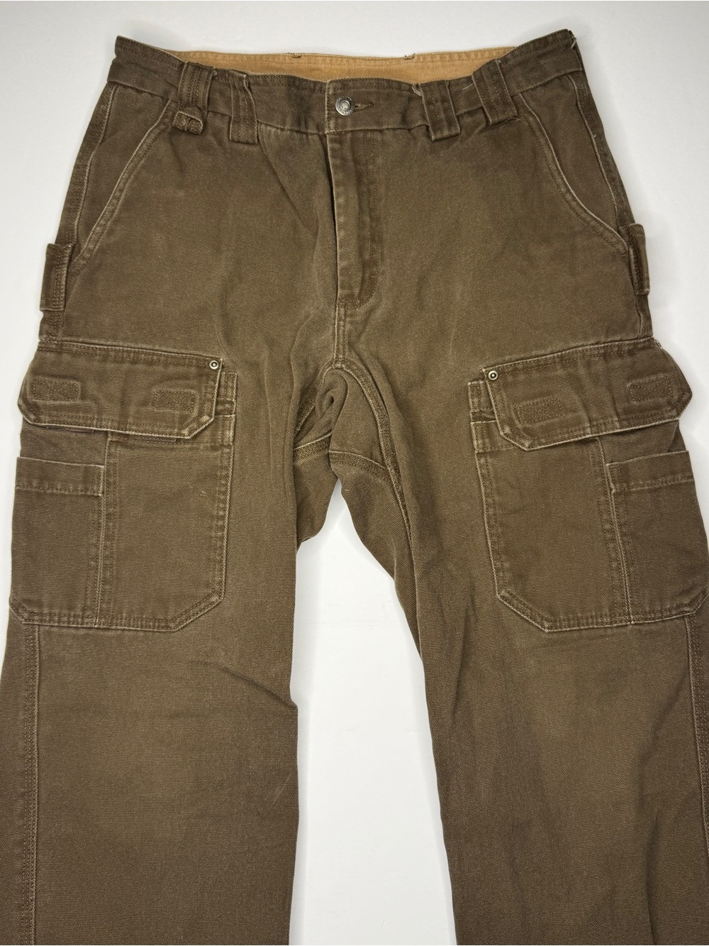 Duluth Trading Co Flex Fire Hose Cargo Pants Mens 34x32 Straight Brown Workwear